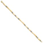 14K Two-tone Polished 4.5mm Fancy Link and Bar 7.5 inch Bracelet - Image 2