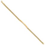 14K Polished 3.5mm Fancy Curved Bar 7.75 inch Mesh Bracelet - Image 2