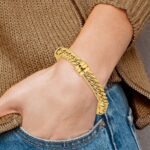 14K Polished 10mm Fancy Curb Link 7.5 inch Bracelet - Image 6