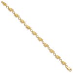 14k Polished and Textured Elephant 7 inch Bracelet - Image 2