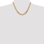 14K 7.25mm Flat Beveled Curb with Lobster Clasp Chain - Image 4