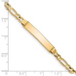 14k Polished Solid Chain/Solid Plate Figaro Link 25x4.8mm Plate 8 inch ID Bracelet - Image 3