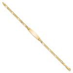 14k Polished Solid Chain/Solid Plate Figaro Link Soft Diamond Shape 24.5x7.3mm Plate 8 inch ID Bracelet - Image 2