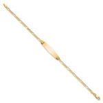 14k Polished Solid Chain/Solid Plate Figaro Link Soft Diamond Shape 24.5x7.3mm Plate 8 inch ID Bracelet - Image 2