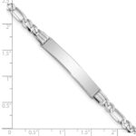 14k White Gold Polished Solid Chain/Solid Plate Figaro Link  33.5x6mm Plate 8 inch ID Bracelet - Image 3