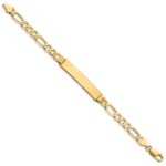 14k Polished Solid Chain/Solid Plate Figaro Link 39x8mm Plate8 inch ID Bracelet - Image 2