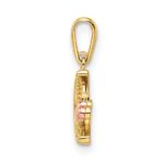 14k Two-tone Madi K CZ Moon with Heart Pendant - Image 2