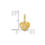 14k Madi K Polished CZ Heart Childrens Charm / Pendant - Image 4