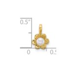 14k Madi K Polished 3-4mm Button White Freshwater Cultured Pearl Flower Pendant - Image 4