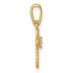 14k Madi K Polished and Twisted Fancy CZ Cross Childrens Charm / Pendant - Image 2