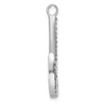 Sterling Silver Rhodium-Plated Polished Crystal Hook Pendant - Image 2