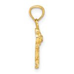 14k Polished Diamond-cut Rose Charm Pendant - Image 2