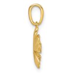 14k with White Rhodium Polished Blooming Flower Charm - Image 2