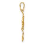 14k Polished Double Butterfly Dangle Charm Pendant - Image 2