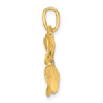 14k with White Rhodium Polished 4-Leaf Clover Charm Pendant - Image 2