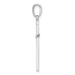 14K White Gold 3-D and Polished Stick Cross Pendant - Image 2