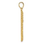 14k Polished Diamond-cut Textured Fancy Latin Cross Pendant - Image 2