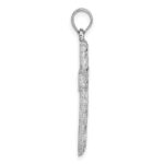 14k Polished White Gold Diamond-cut Fancy Latin Cross Pendant - Image 2