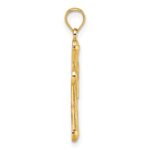 14k Polished and Diamond-cut Grooved Hollow Back Cross Pendant - Image 2