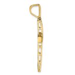 14k Polished Diamond-cut Fancy Latin Cross Pendant - Image 2