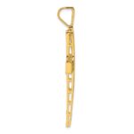 14k Polished Diamond-cut Fancy Latin Cross Pendant - Image 2