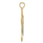 14k Two-tone Diamond-cut Polished Passion Cross Pendant - Image 2