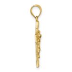 14k Polished Textured Crucifix Pendant - Image 2