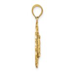 14k Polished Diamond-cut Spanish Ntra. Sra. De Guadalupe Oval Pendant - Image 2