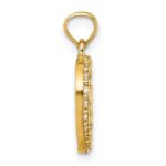 14k Polished CZ Heart Pierced Design Our Lady of Guadalupe Pendant - Image 2