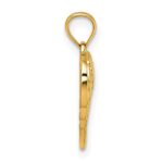 14k Polished and Diamond-cut Cut-out Wings In Heart Shape Pendant - Image 2