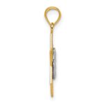 14k Two-tone Textured Dove On Star Of David Pendant - Image 2