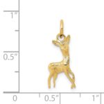 14k Polished Open-Backed Fawn Deer Charm - Image 4