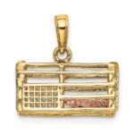 14K Two-Tone Large Moveable 3-D Pink Lobster In Trap Charm - Image 3