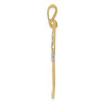14K and White Rhodium Solid Polished Hockey Stick and Glove Pendant - Image 2