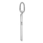 14k White Gold Hollow Cross Pendant - Image 2
