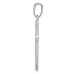 14k White Gold Hollow Cross Pendant - Image 2