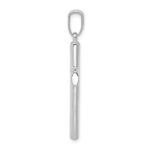 14k White Gold Hollow Cross Pendant - Image 2
