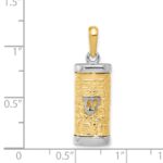 14K Two-Tone 3-D Mezuzah with Shin Pendant - Image 4