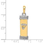 14K Two-Tone 3-D Mezuzah with Shin Pendant - Image 4