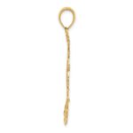 14k and White Rhodium Diamond-cut Filigree Pendant - Image 2