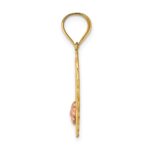14k Two-tone MOM in Heart Frame with Flower Charm - Image 2