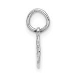 14k White Gold Satin And Diamond-cut Double Heart Charm - Image 2