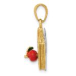 14k Two-tone 3-D Multi-color Enameled ABC School Book Pendant - Image 2