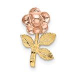14k Two-tone Mini Pink Rose Flower Chain Slide - Image 3