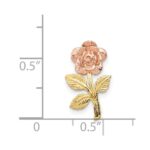 14k Two-tone Mini Pink Rose Flower Chain Slide - Image 4
