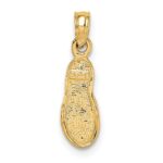 14k and White Rhodium 3-D Single Flip-Flop Pendant - Image 4