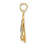 14k and White Rhodium 3-D HAWAII Double Flip-Flop Pendant - Image 2