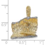 14K and White Rhodium 3-D Surfer In Wave Charm - Image 3