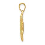 14k Enameled Yellow Sunflower Pendant - Image 2