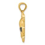 14k Enameled Skull Pendant - Image 2
